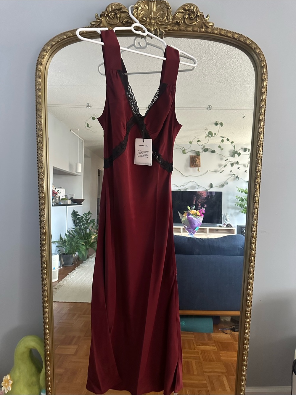NWT reformation Provence dress romance burgundy 4 Small silk